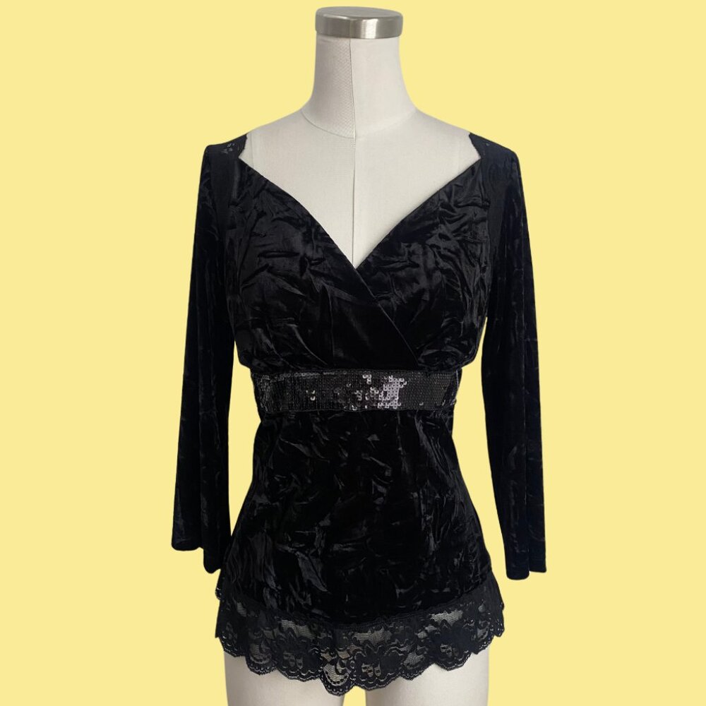 Y2K Velvet Top